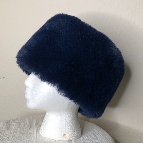 PLUSH, NEW "MAGID" Ladies Hat (Faux Fur) Royal Blue - Picture 3 of 5